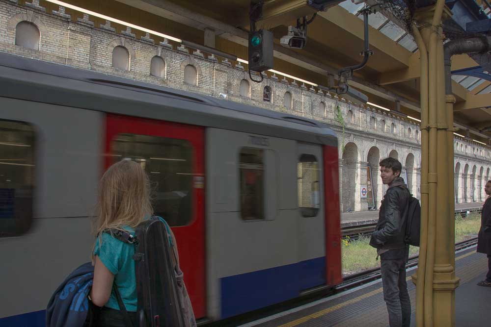 waiting for the tube